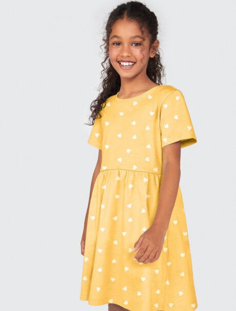VESTIDO INFANTIL ESTAMPADO AMARILLO