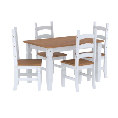 JUEGO DE COMEDOR 120 CM PINO CORONA 1+4