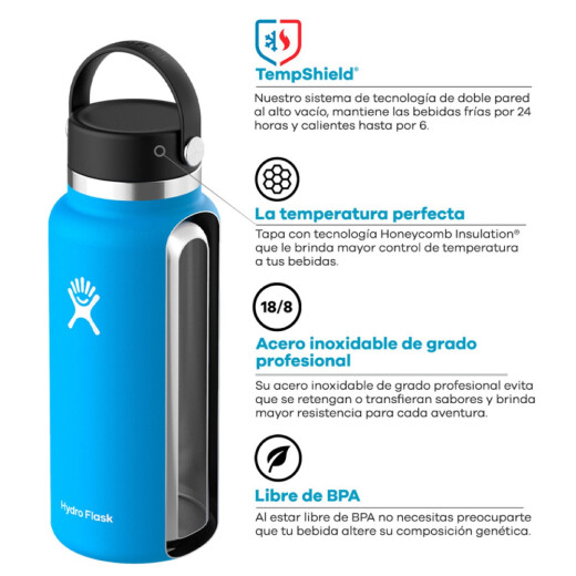 Taza Hydro Flask 20 Oz. (0.59 L) Wide Mouth Flex Sip Lid Celeste Pastel Taza Hydro Flask 20 Oz. (0.59 L) Wide Mouth Flex Sip Lid Celeste Pastel
