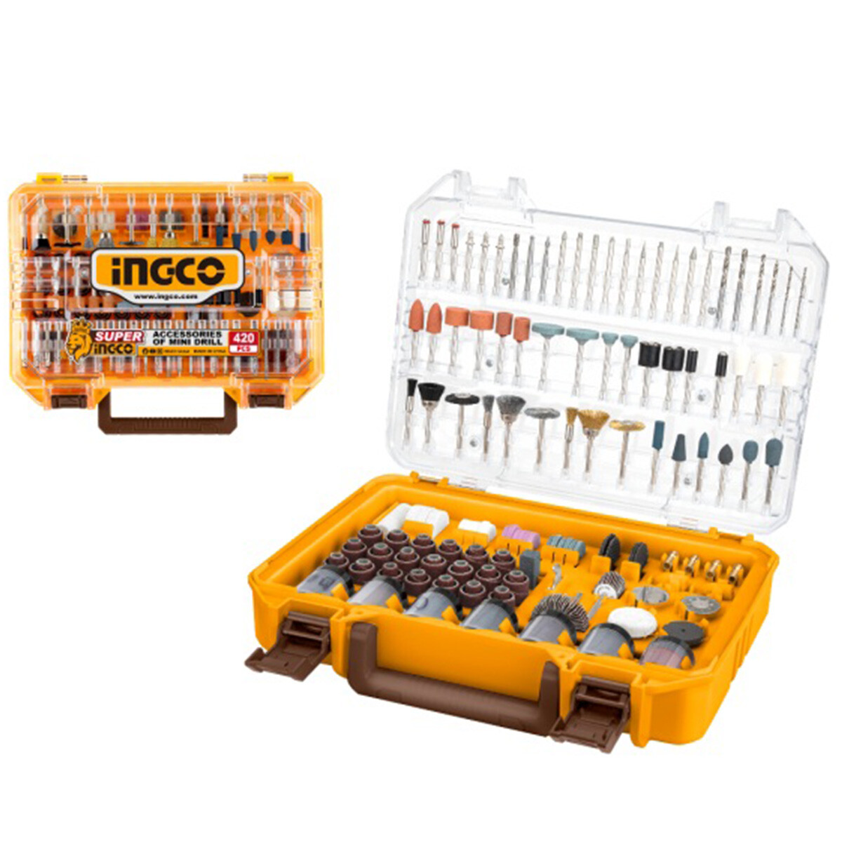 KIT ACCESORIOS MINI TORNO 420 PCS INGCO 