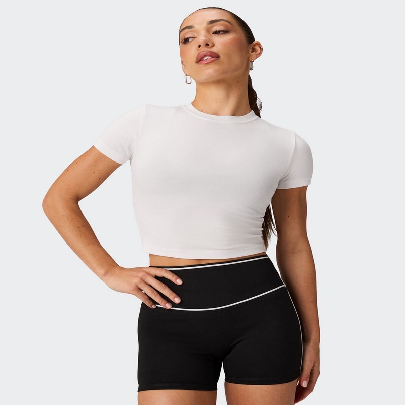 Remera Fabletics Cotton Crropped Blanco