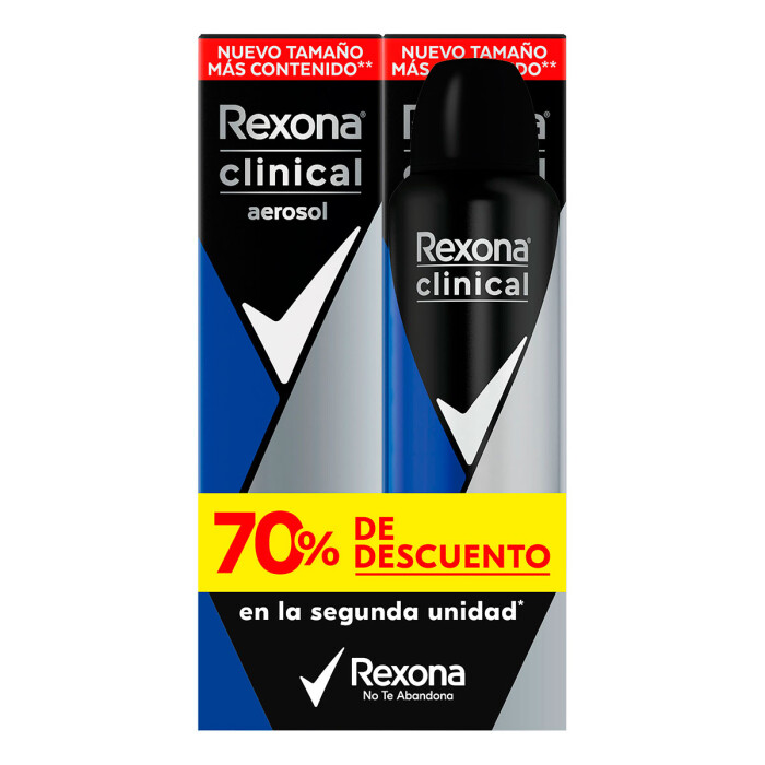 REXONA CLINICAL AEROSOL M 70% EN LA SEG. única