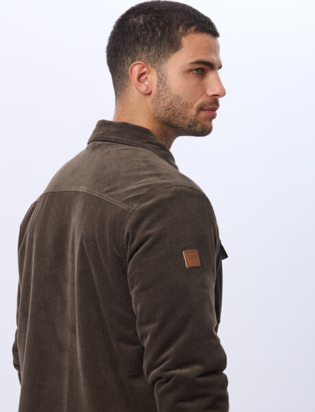 CAMPERA DE PANA Y CORDERITO Verde