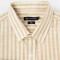 Camisa m/l efecto lino rayada beige