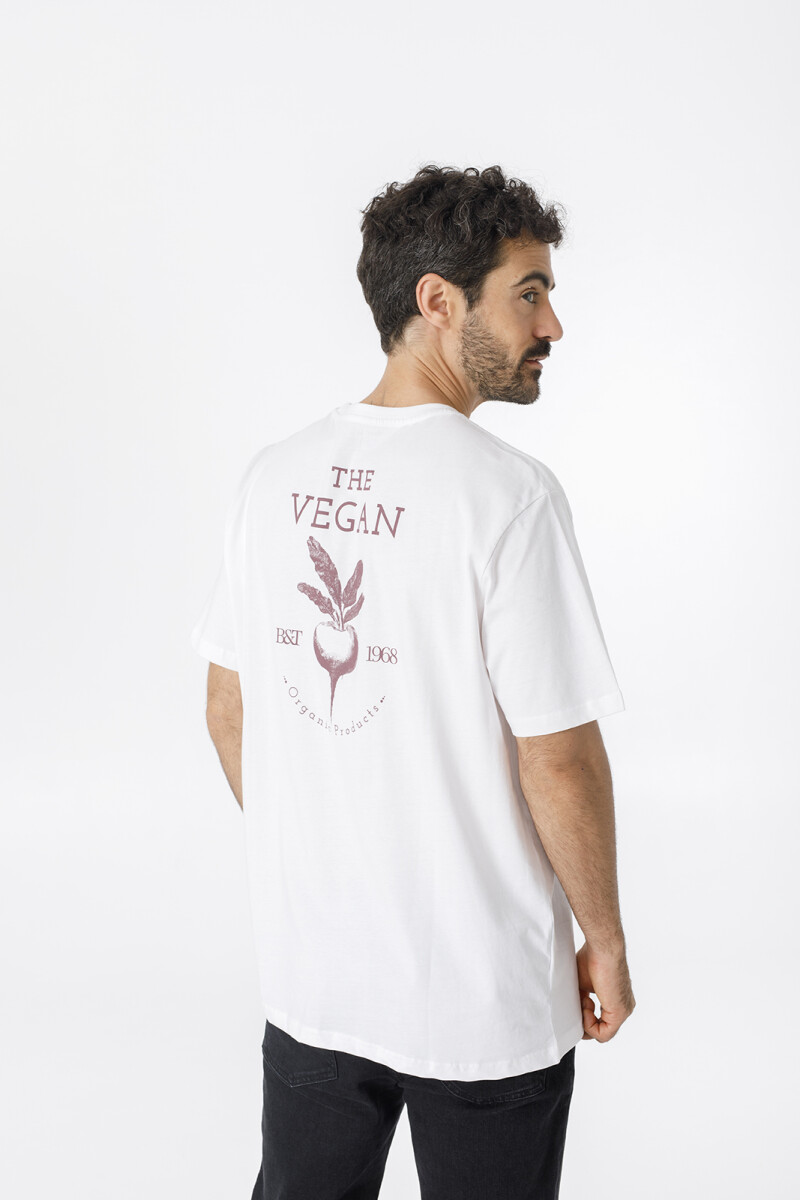 T-SHIRT VEGAN - BLANCO/UVA 