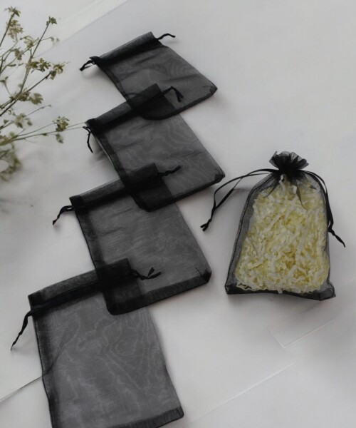 Pack x 200 - Bolsas organza 9x15 cm NEGRO