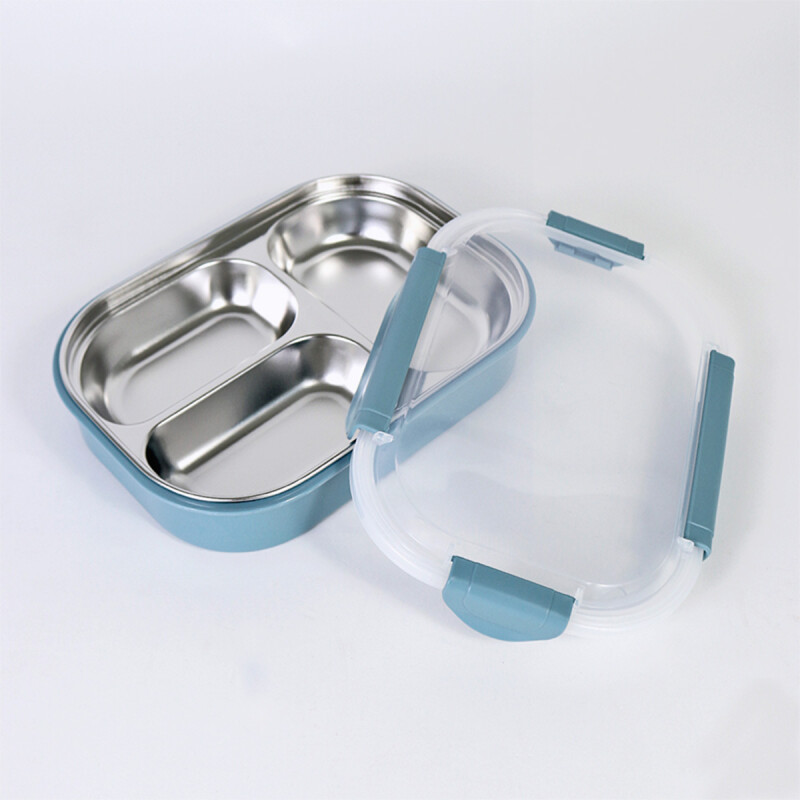 TUPPER INOX/AZUL C/DIVISIONES 20.5X15X7CM Unica