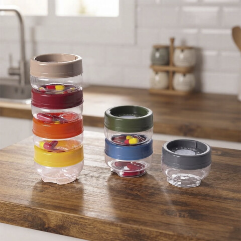 Pote Pastillero Semanal X 7 Multicolor 50 ml U