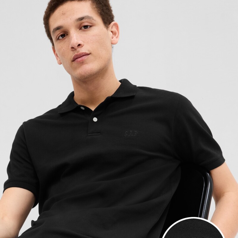 F-LOGO PK POLO BLACK 013