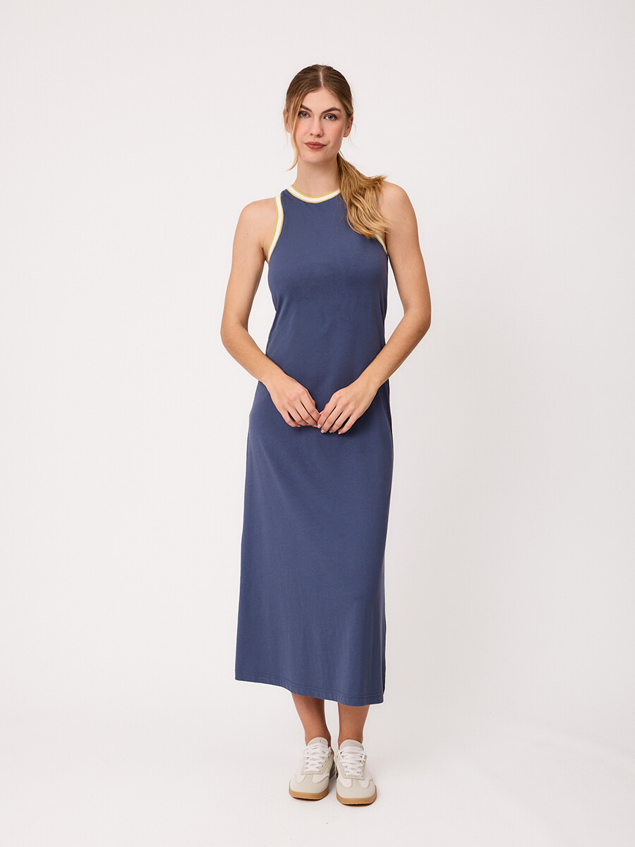 VESTIDO LARGO SOLINA POLANCO - Azul 