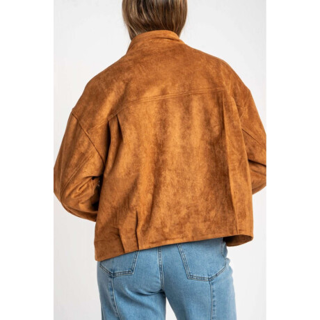 Campera Gamuza Cuero Vegano Camel