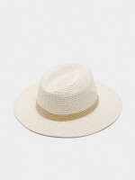 Sombrero Con Efecto Rafia blanco
