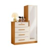 Cómoda 1 puerta 4 Cajones - Belize Plus Marron y Beige