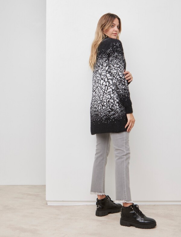 Cardigan Soft Mohair NEGRO/BLANCO