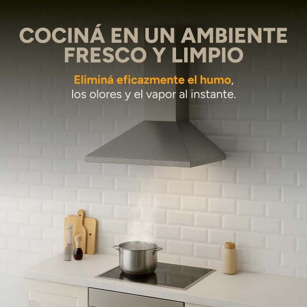 Campana De Cocina Extractor Goldtech 60cm Inoxidable Luz Variante Color Plateado