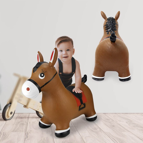Unicornio Burrito Saltarín Inflable Juguete Sonido Marrón