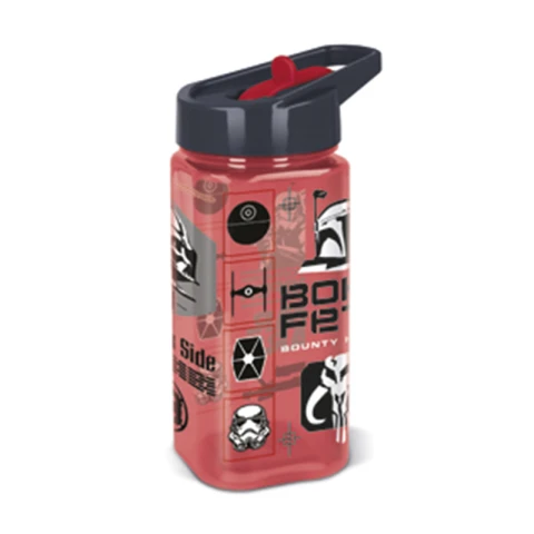 Botella Cuadrada Plástica con Pajita Star Wars 510 ML U