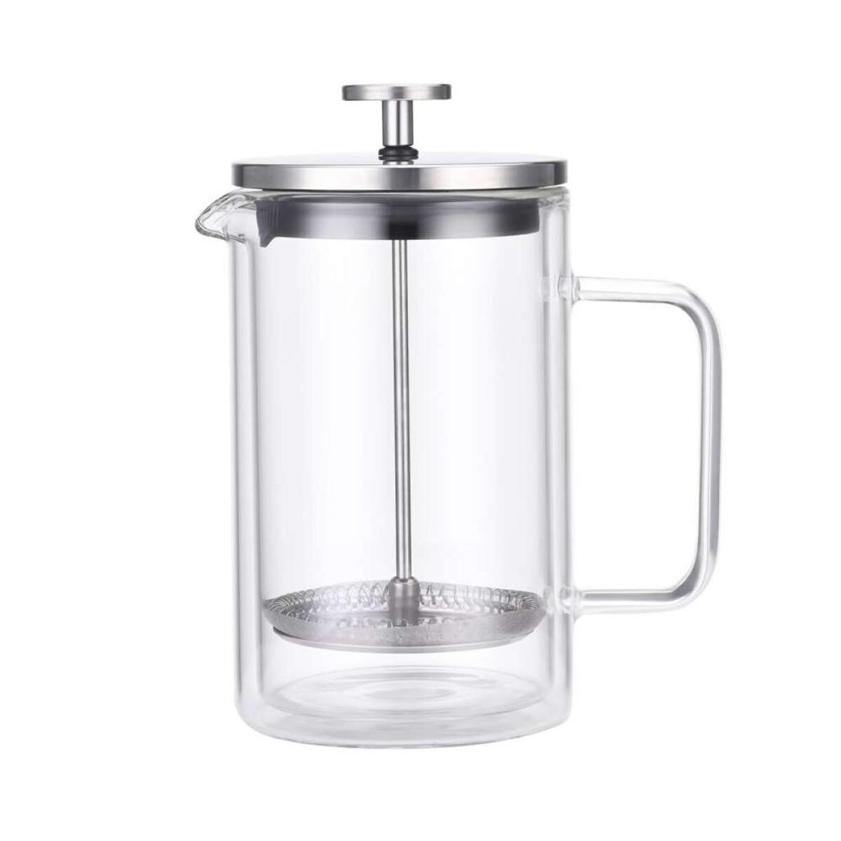 Cafetera/Tetera French Doble Pared 600Ml - En Vidrio Y AcInox Salerno 