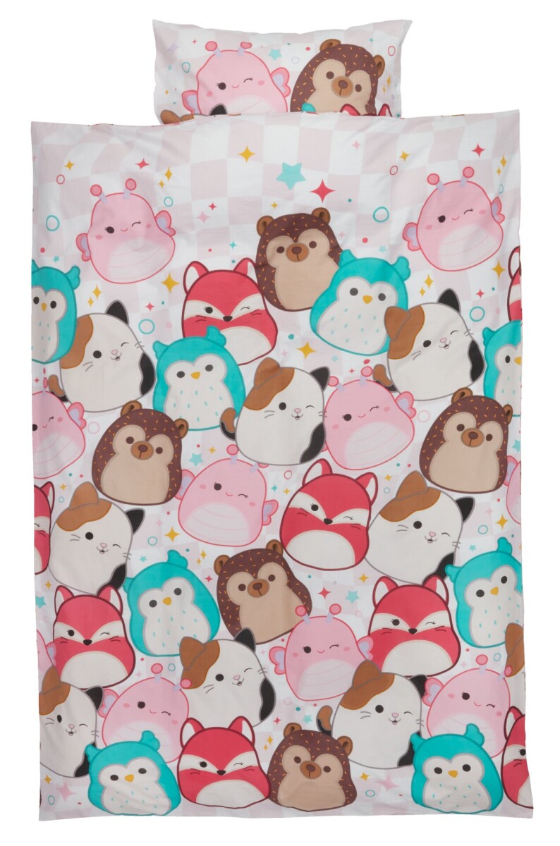 Juego funda nórdica SQUISHMALLOWS 155x220 rosa 