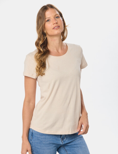 REMERA LISA MANGA CORTA Beige