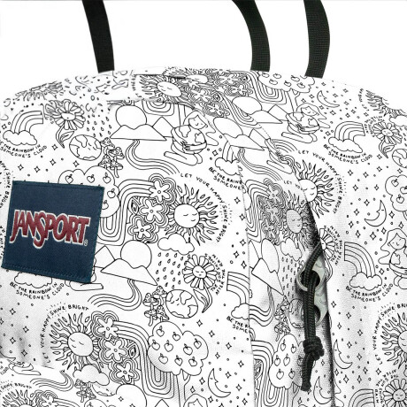 Mochila Jansport Cross Town 26 L Original Unisex Blanco Con Figuras