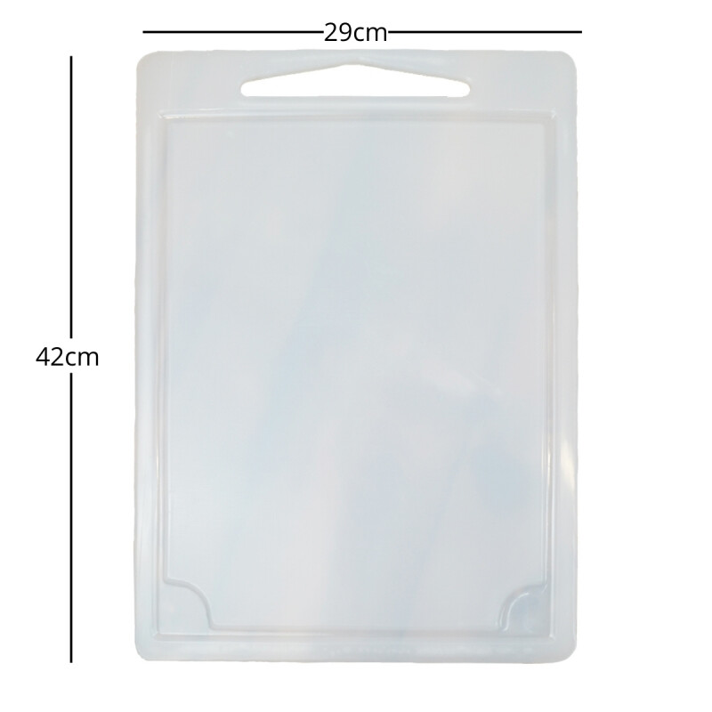 Tabla de picar mediana con canaleta de plástico BLANCO
