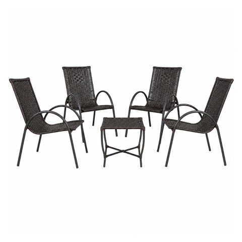 Juego de Jardín Movelmax Aranza 4 Sillas con Mesita Juego de Jardín Movelmax Aranza 4 Sillas con Mesita
