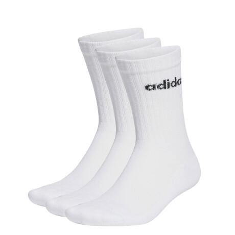 Medias Unisex Adidas x3 Linear Caña Alta Blanco