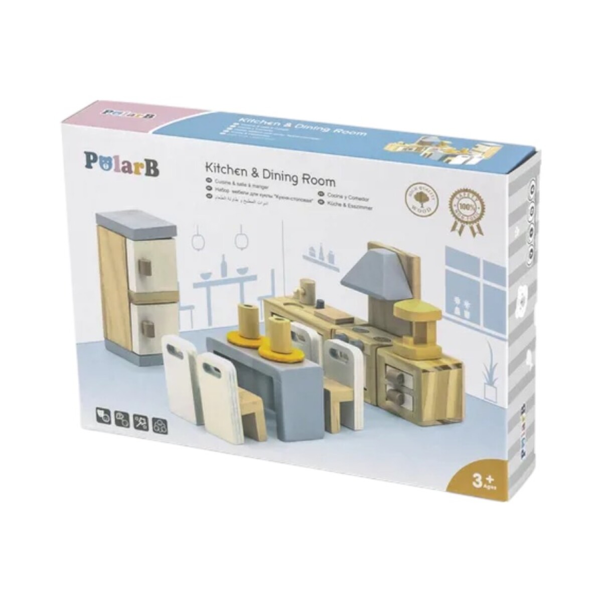 Set Cocina y Comedor Polar B Madera 
