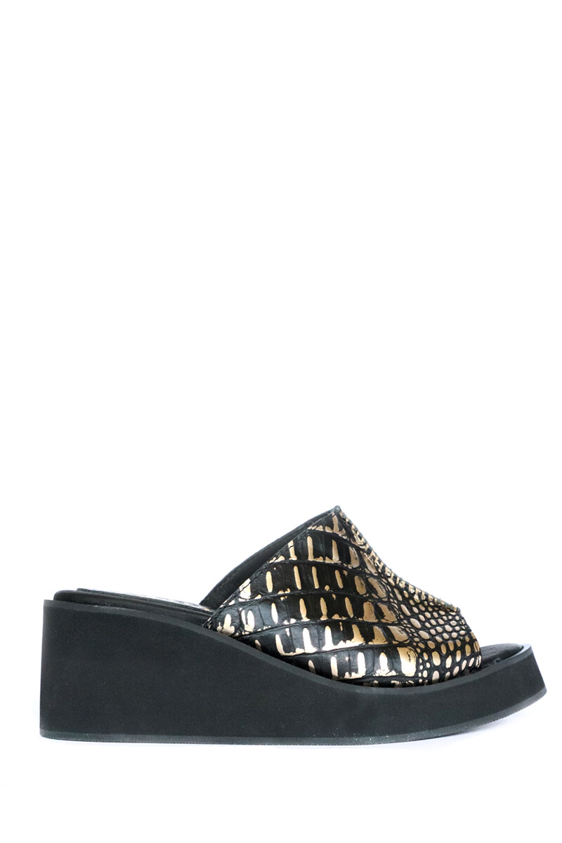 Zueco Plataforma - Oro Negro 
