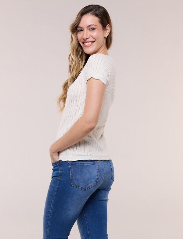Blusa Tejido Calado CRUDO