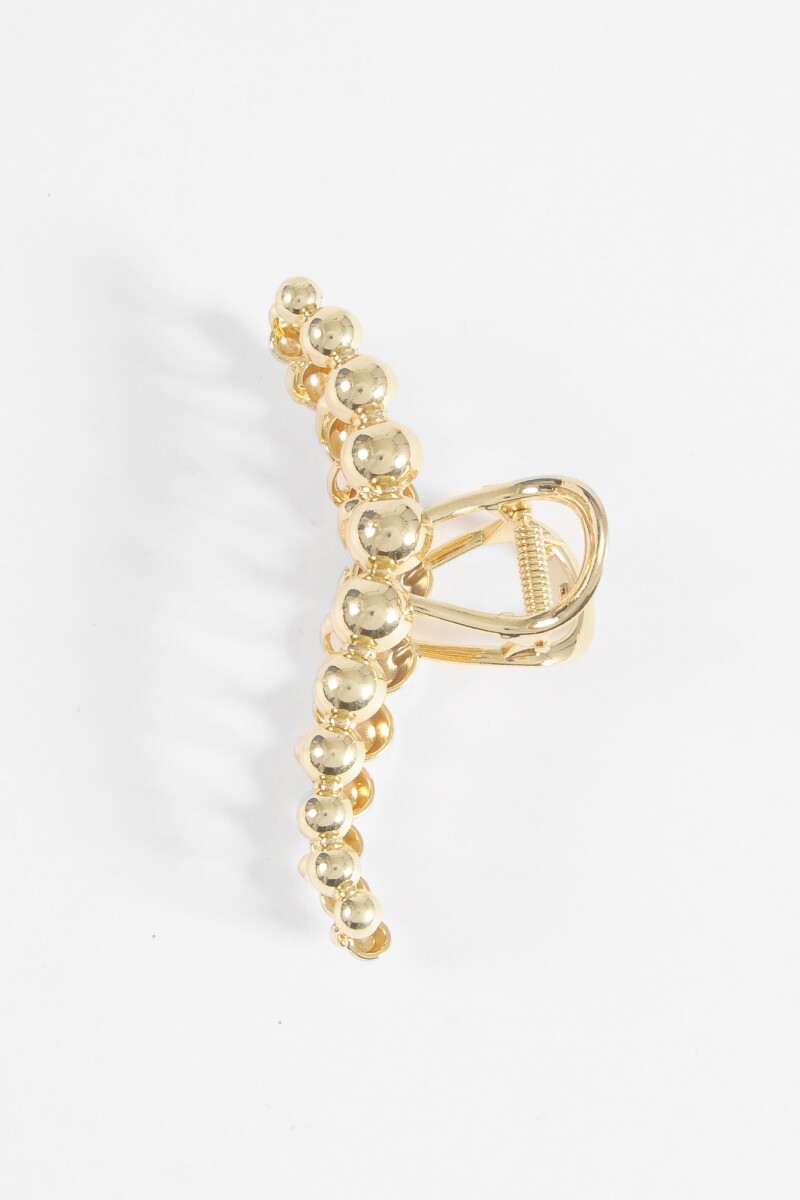 Broche metálico bolas dorado