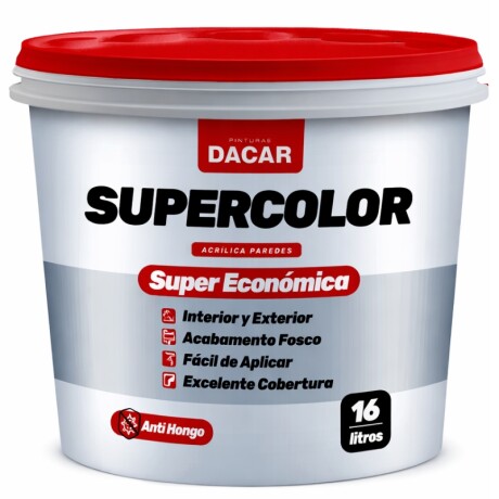 DACAR SUPERCOLOR ECO-LATEX BLANCO INTERIOR / EXTERIOR ANTIHONGOS 16 LITROS Dacar Supercolor Eco-latex Blanco Interior / Exterior Antihongos 16 Litros
