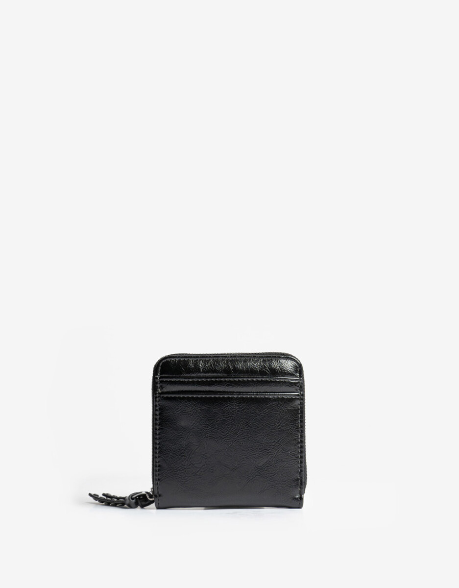 Billetera Efecto Satinado Negro 