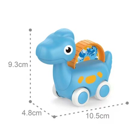 Dinocar Autito Dinosaurio Rodante Auto Plástico Bebé Huanger Celeste