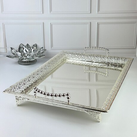Bandeja Metálica Rectangular Espejada 50cm x 35cm x 6cm Bandeja Metálica Rectangular Espejada 50cm x 35cm x 6cm