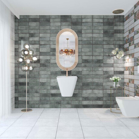 CERAMICA REVESTIMIENTO BRILLO VERDE BRICK 30X90 RECTIFICADO GAMAS DE VERDE