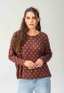Remera Popi Polka bordeau y blanco
