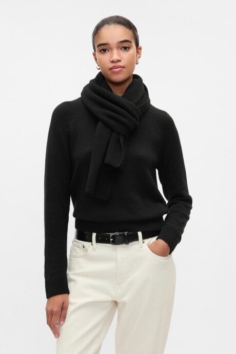 Buzo Cashsoft Cuello Redondo Mujer Black