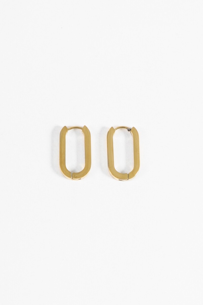 Aros acero cuadrado dorado