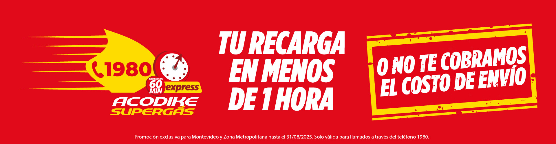 Recarga menos de una hora