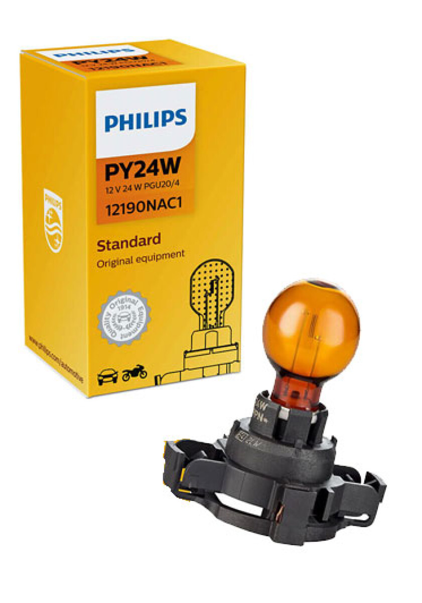 LAMPARA - 12V PY24W AMBAR SEÑALERO CLIO 4 MBENZ CLASE C A4 PHILIPS 