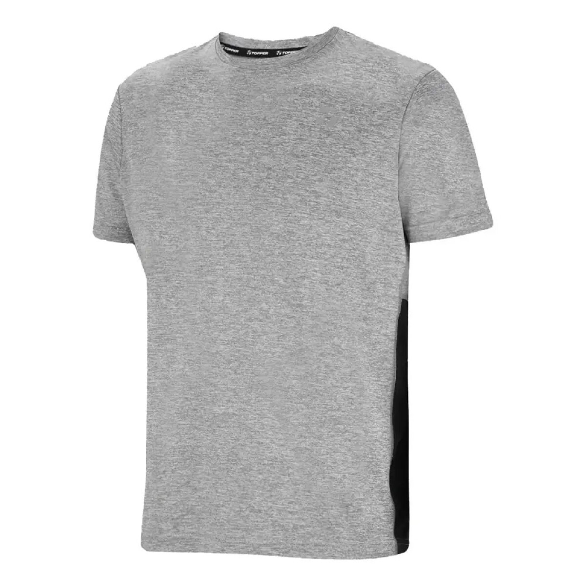 T-SHIRT MC STRIPE II MEN gris melange cl - NEGRO MELANGE 