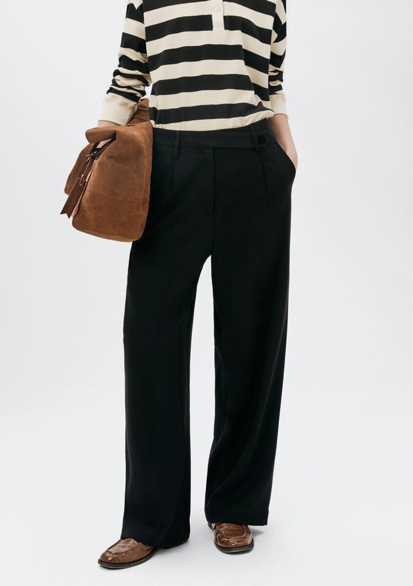 PANTALÓN RECTO DE TIRO ALTO - NEGRO 