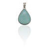 Dije Colgante Gota-Plata 925 Quemada-Calcedonia Verde-CP3818 conpiedra