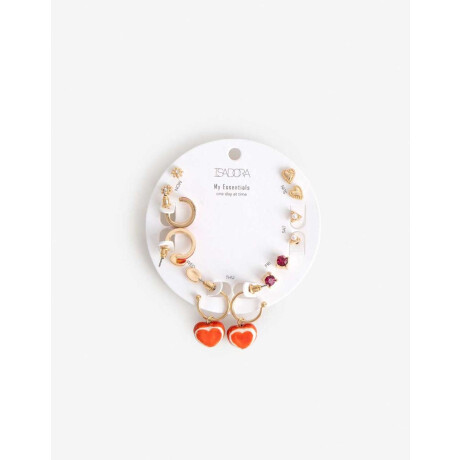 Set 7 Pares De Aros Color Dorado