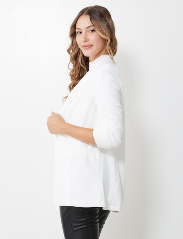 Blazer Crepe Manga Fruncida CRUDO