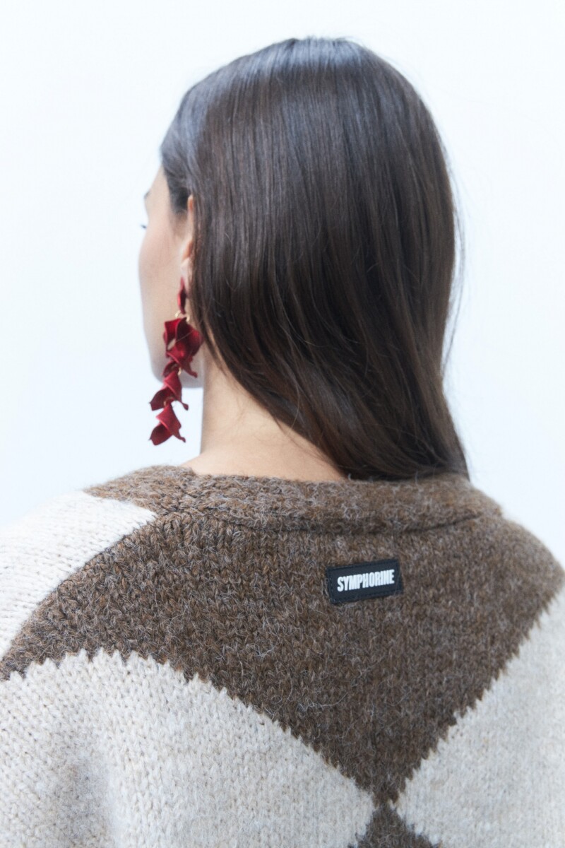 Cardigan rombos marrón