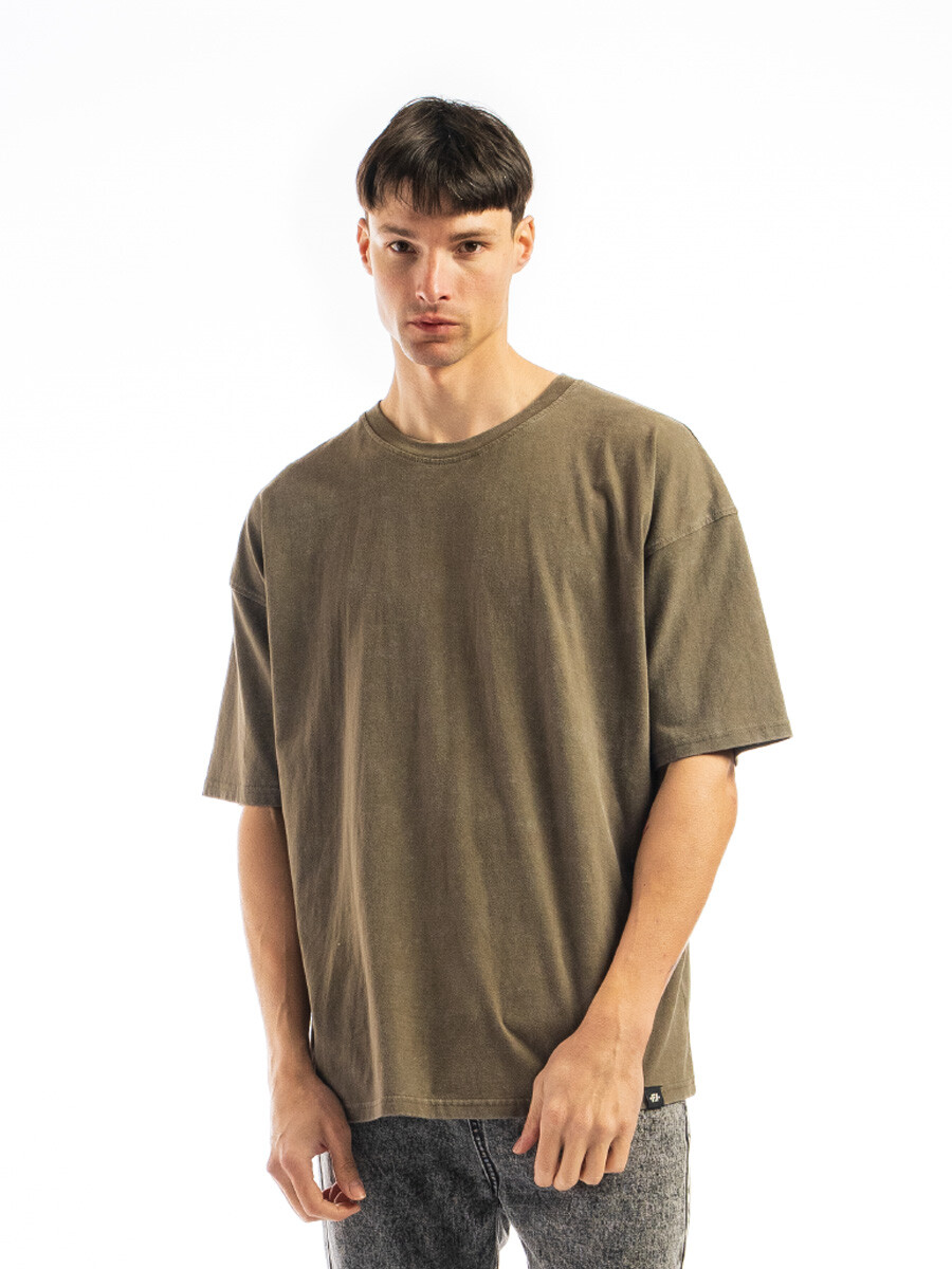 Remera Oversize Heavy - Militar 