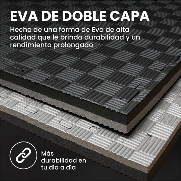 Piso Tatami Goma Eva Encastrable 1x1m 2cm Yoga Pesa Mancuer NEGRO GRIS